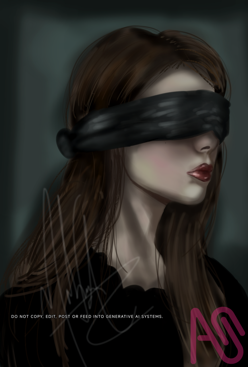 Blindfolded  Illust of Maheem Nawal girl woman art MyArt Blindfold