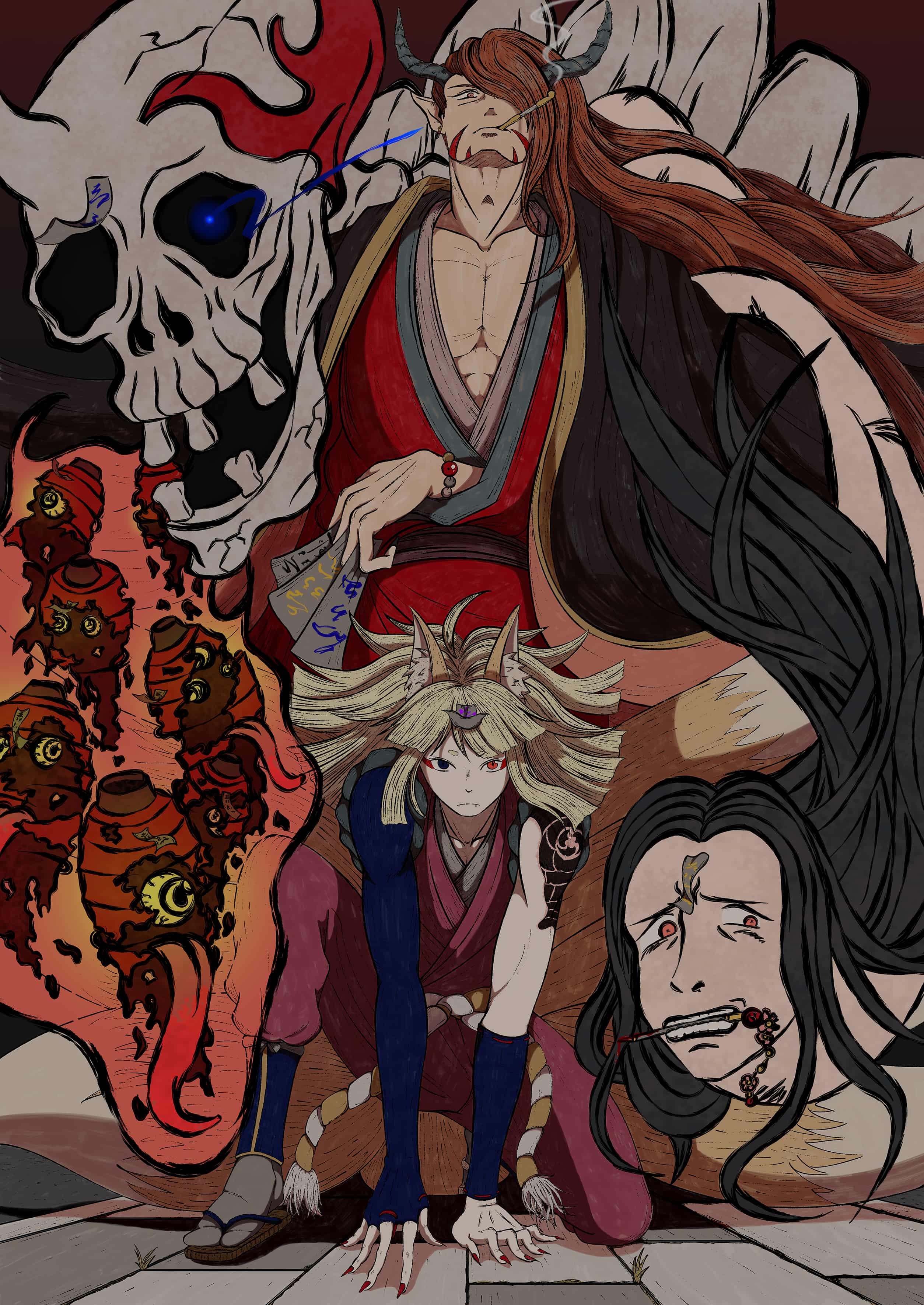 妖怪ドロドロ 歌う猫 イラスト Art Street アートストリート