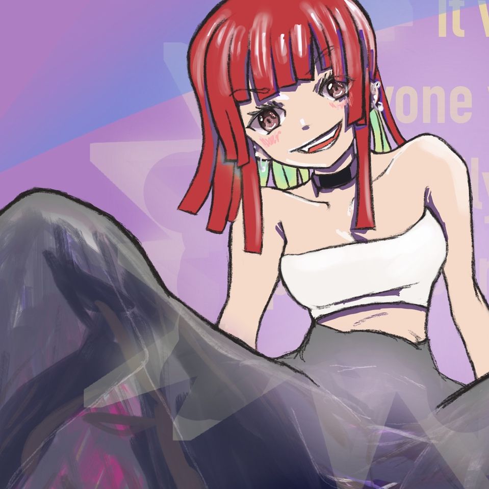 「陽キャを描きたいんだよね」「え？　…いいけど」 Illust of ABTOP メンヘラ girl female original oc kawaii procreate 陽キャ