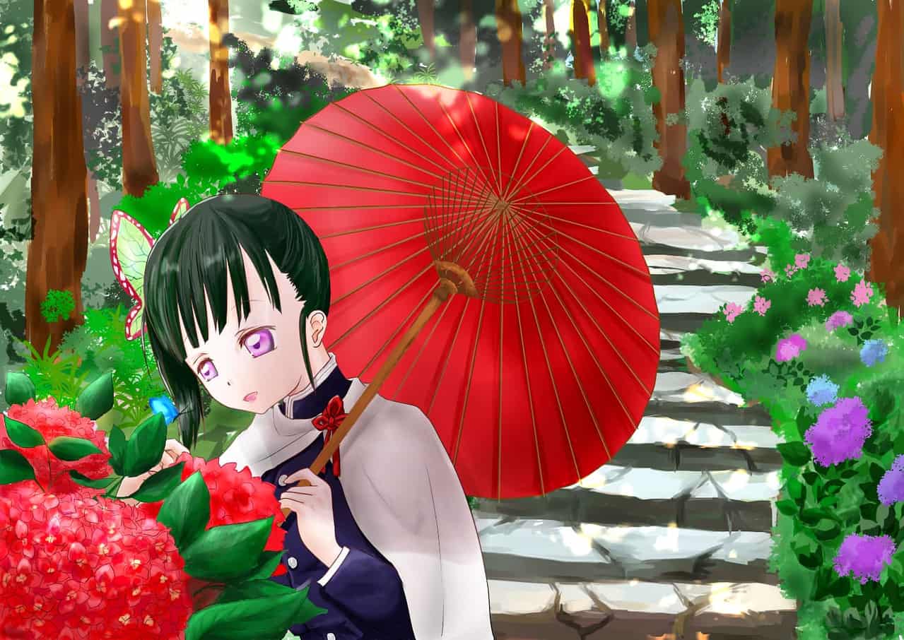 紫陽花と和傘とカナヲ えまめぃど イラスト Art Street アートストリート