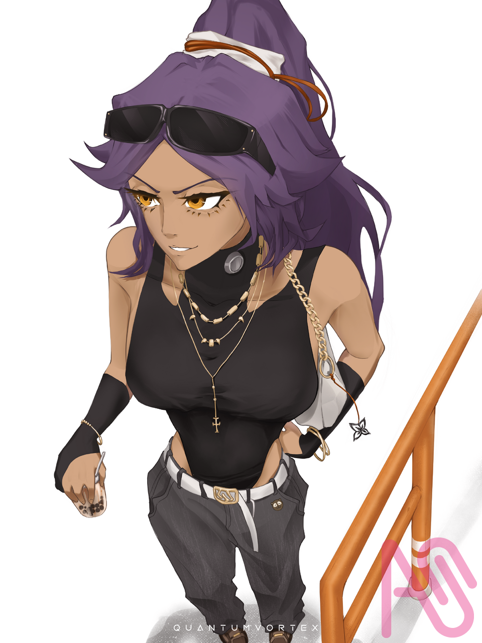 Yoruichi Shihouin Streetwear Illust of QuantumVortex illustration art digital BLEACH animegirl