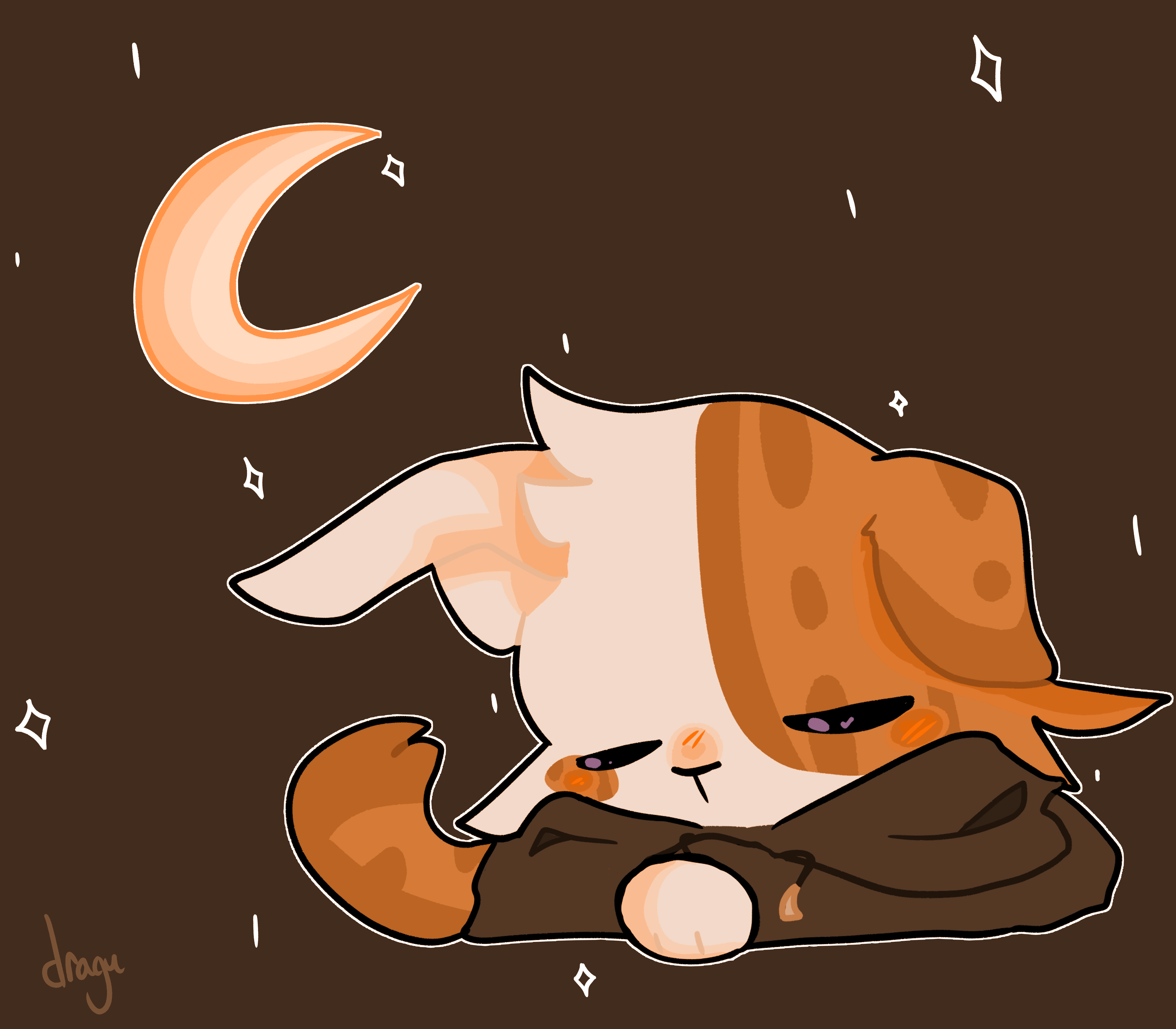 Grumpy Hazelnut Hazelnut taking a snooze dragu - Illustrations ART street