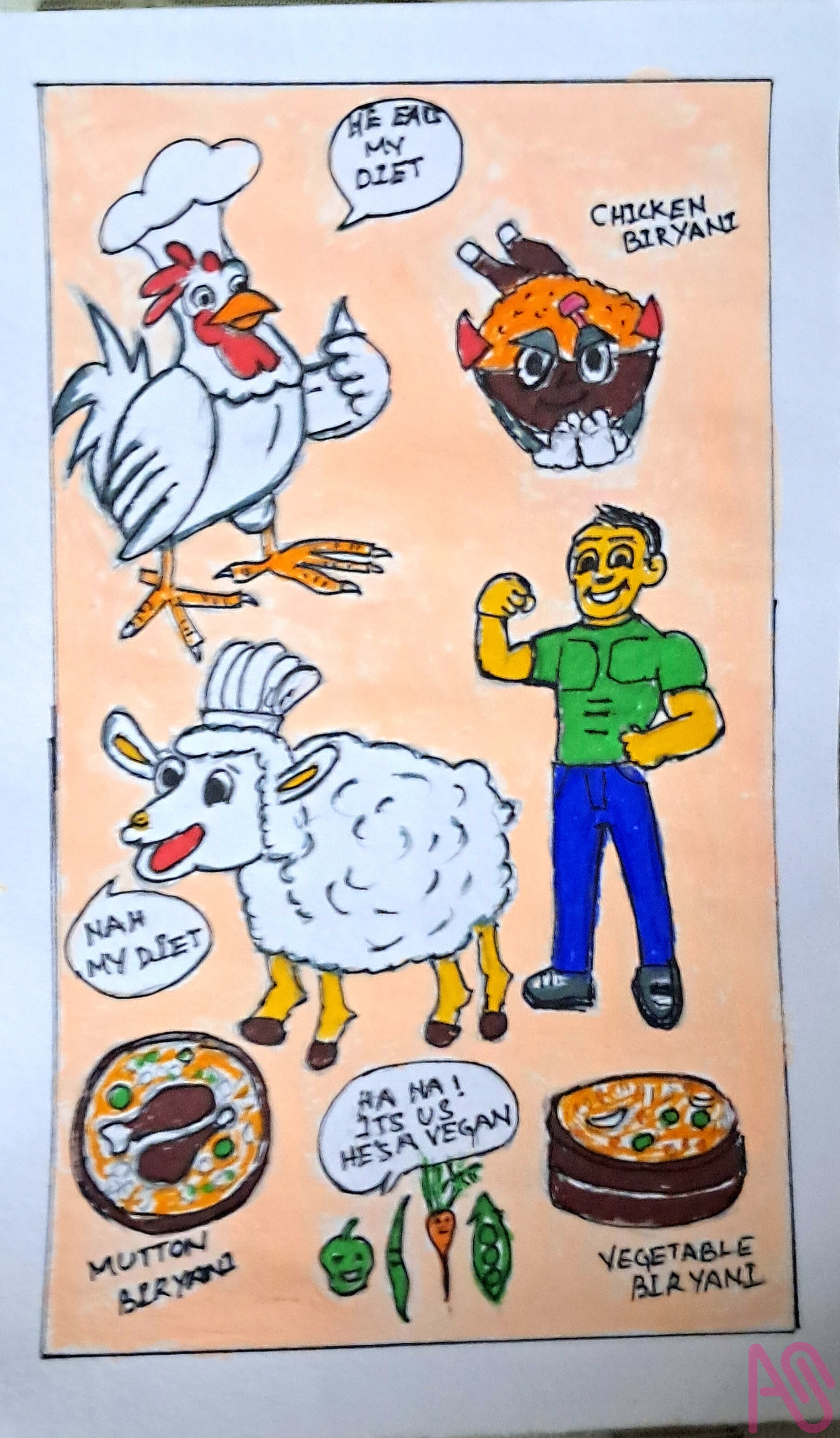 Non veg versus Vegan diet Arathi Raghuveer - 插图 ART street