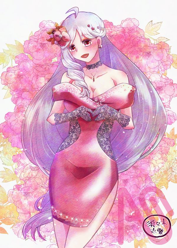 dress Illust of 須々木丸愛 girl original oc 創作イラスト