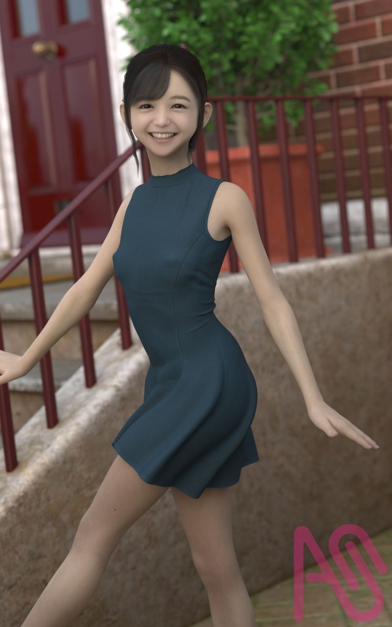玄関先 Illust of Jackie Jackson girl original 3DCG DazStudio Photoreal