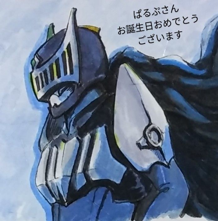 仮面ライダーナイト　ぱるぷさんへ Illust of かんきせん fanart analog ぱるぷさんへ 仮面ライダーナイト 早く板タブを買いたい