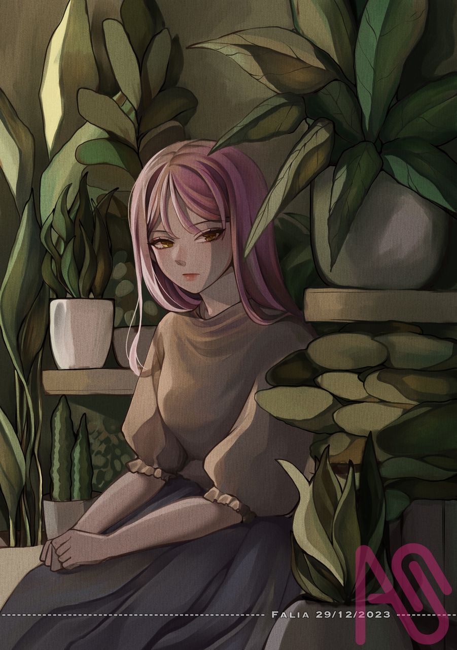 I like plants, so I learned to draw them❤️ Illust of Falia.space anime oc digitaldrawing Medibang