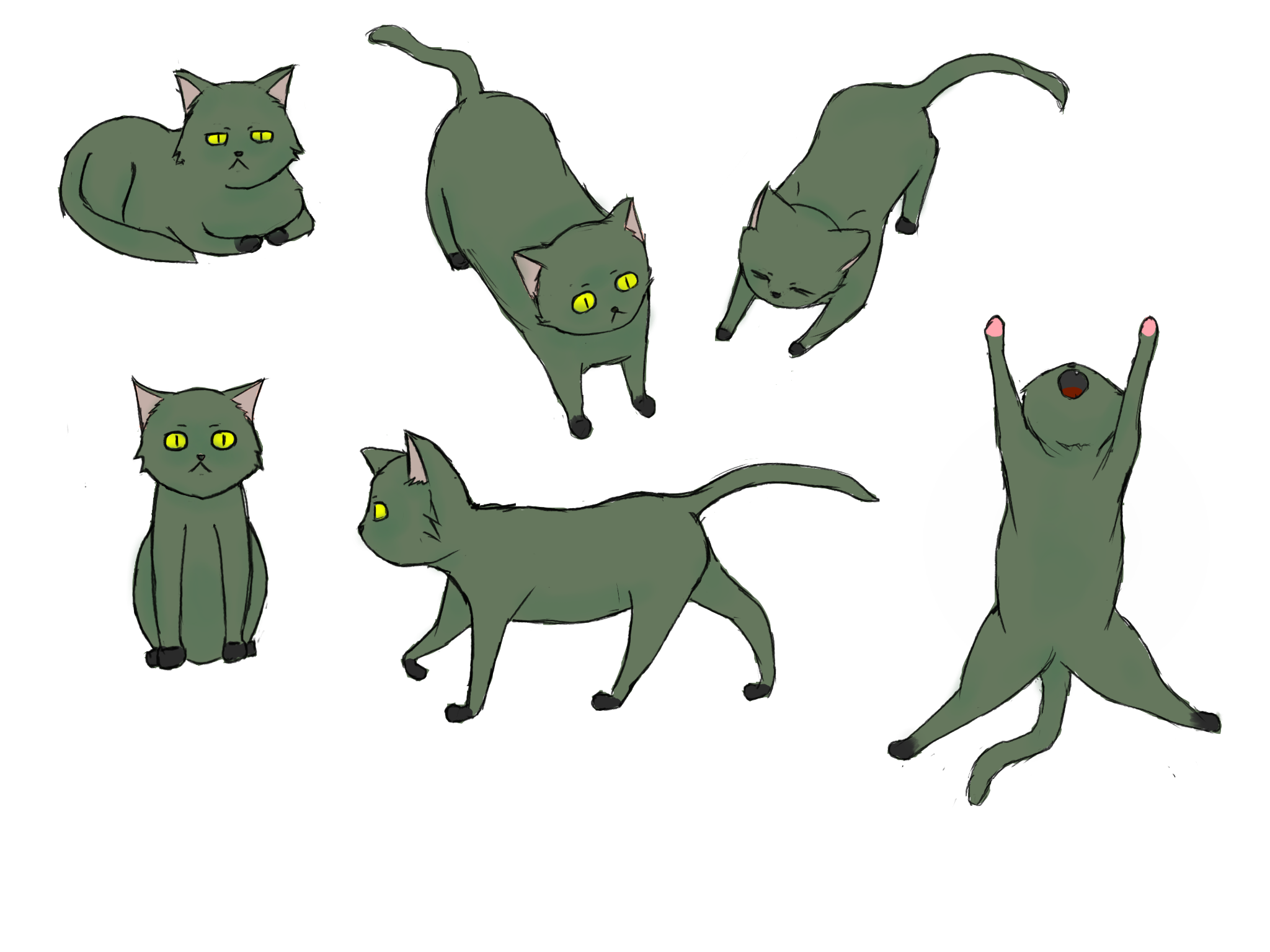 Simple green cat Journie 0 Illustrations ART street