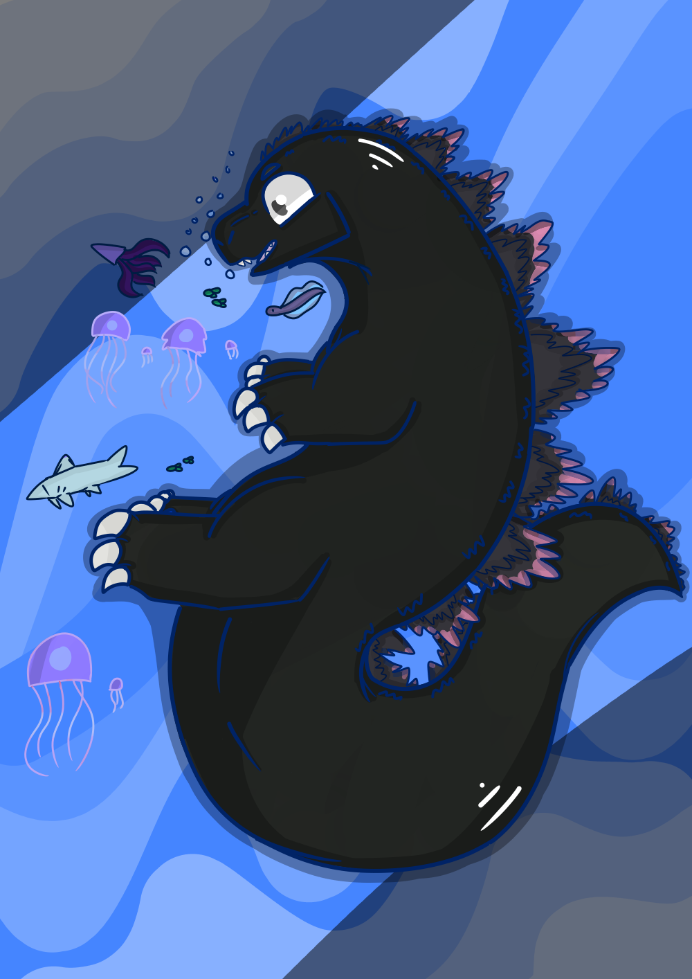 godzilla =3 ✨random pollito✨ - Illustrations ART street