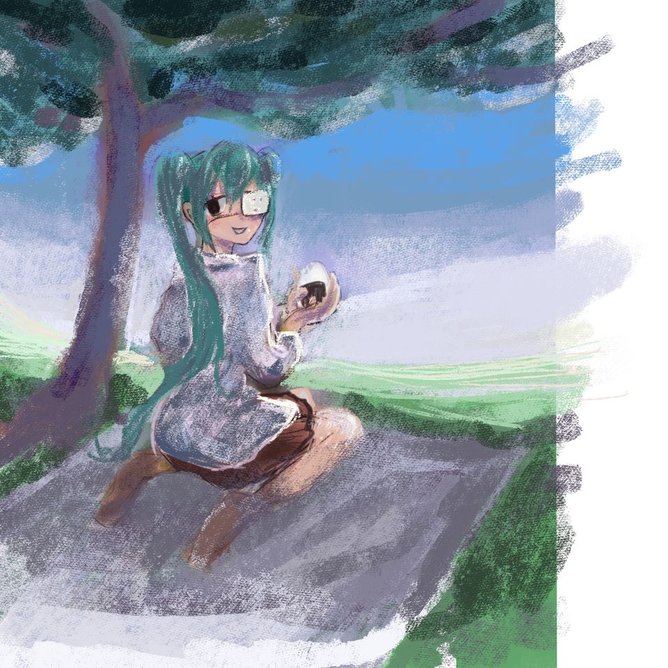 「ねえあたし知ってるよ」 Illust of ABTOP fanfic girl fanart hatsunemiku VOCALOID kawaii procreate モニタリング