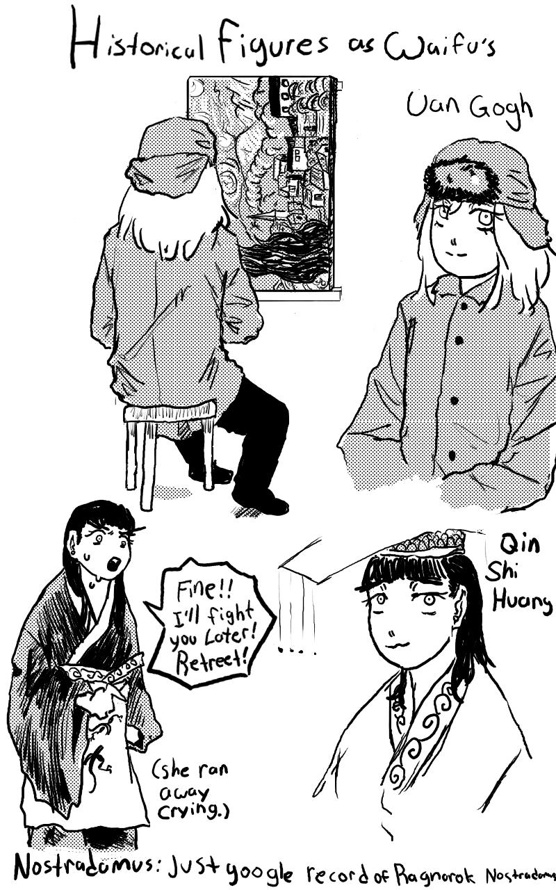 Historical Figures as Waifu's Flashydiver Illustrations ART street