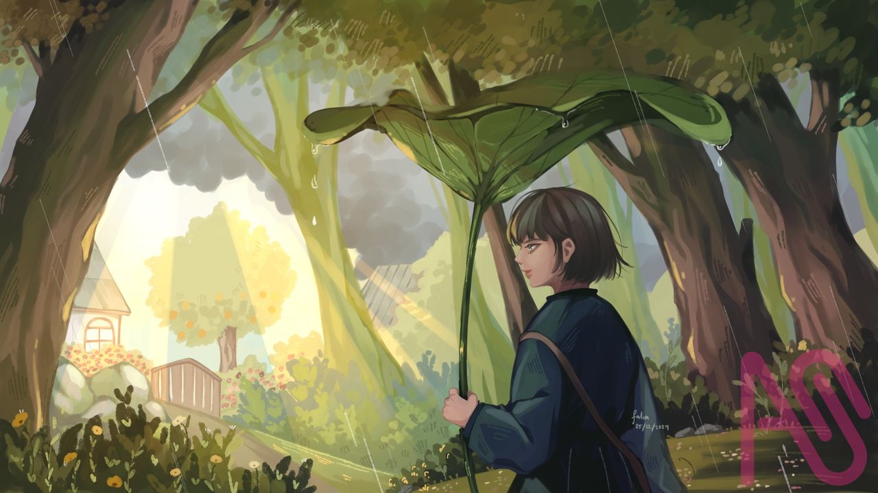 Rainy day Illust of Falia.space painting girl anime digitaldrawing Medibang