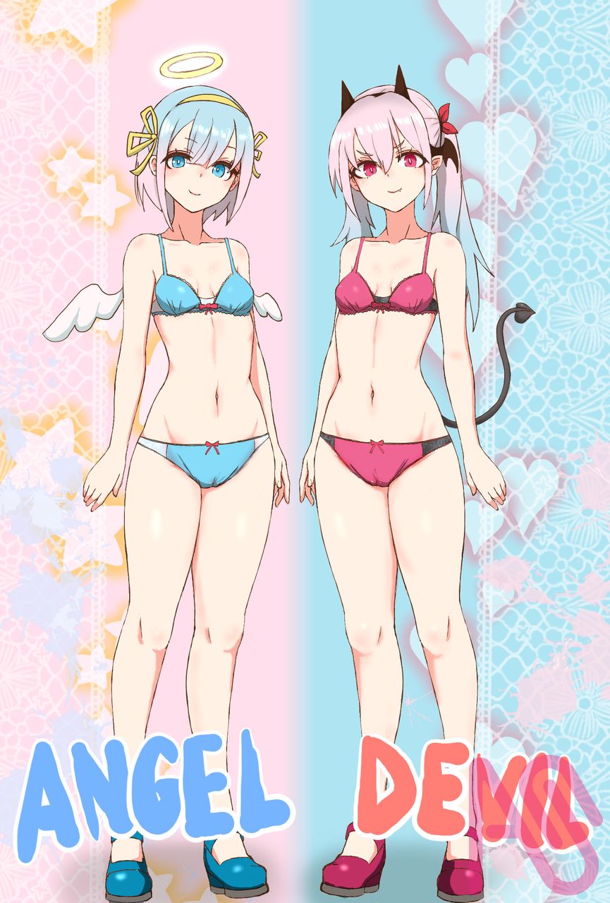てんしとあくま Illust of ( ͡° ͜ʖ ͡°) angel demon