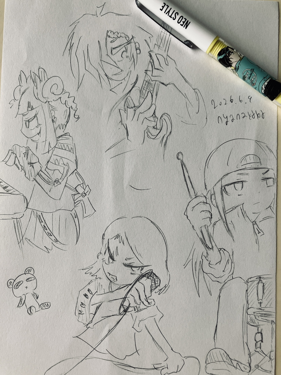 #125　らくがき Illust of 大倉にゃな ギター girl 楽器 うちの子 illustration doodle oc バンド analog 自分の為に描いた絵