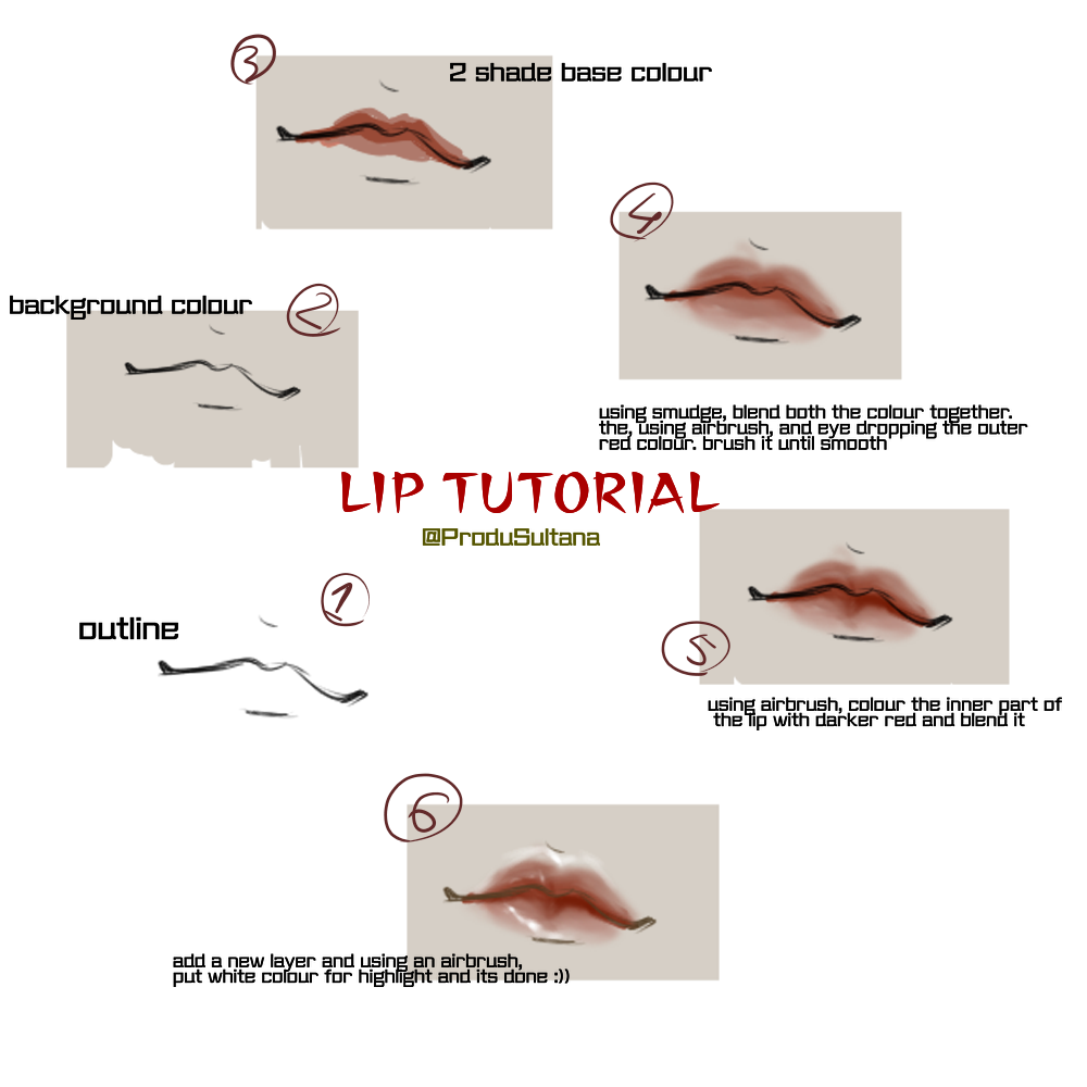 Japanese Lip Tutorial Lip Tutorial (桃)모모 - Illustrations ART street