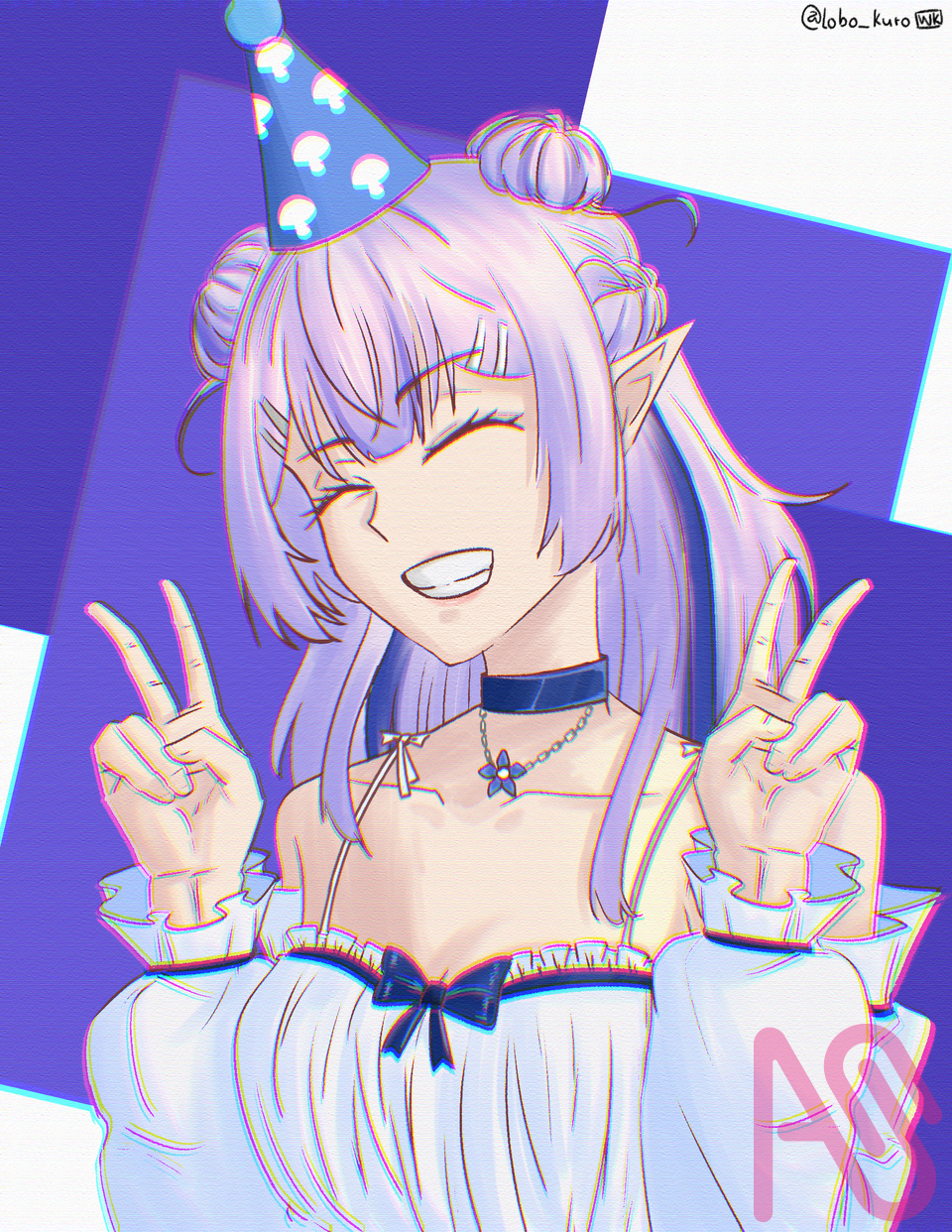 10 JULY 2024 - HANAE HIENSO (vtuber) Illust of Wolf Kuro アイドル fanart line_art anime medibangpaint medibang color virtual_YouTuber