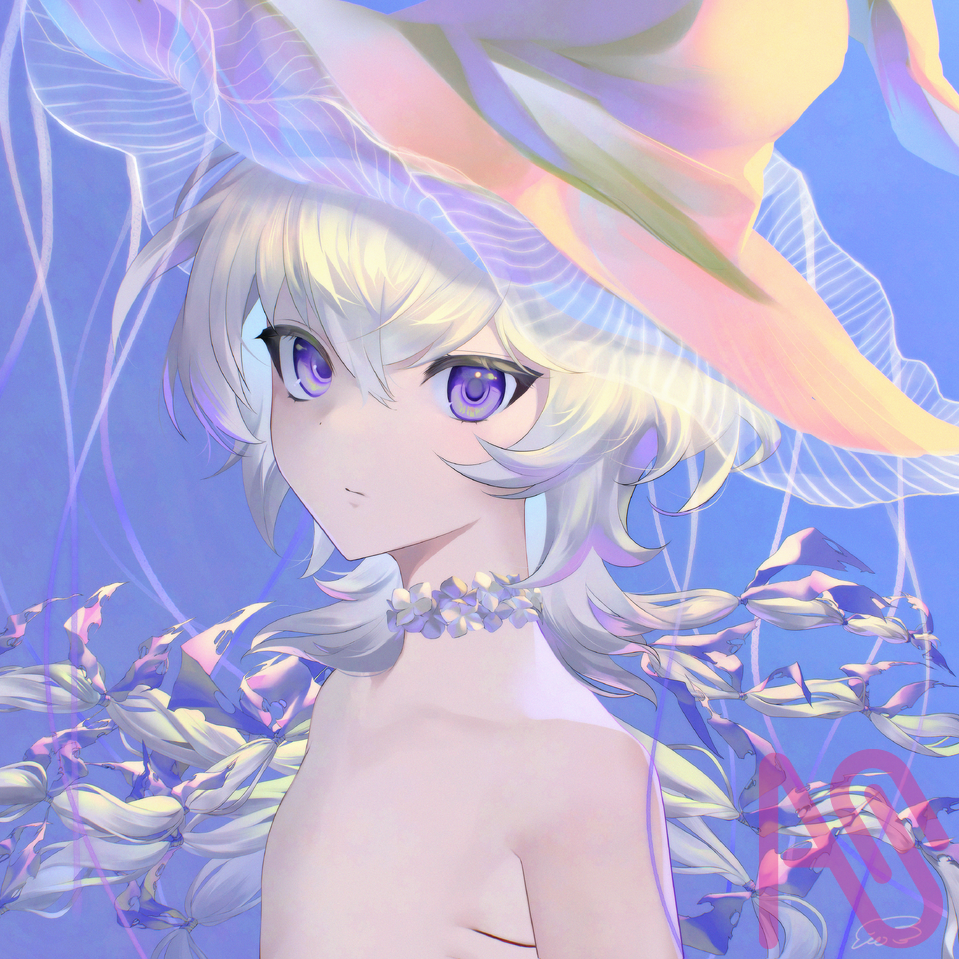 朧 Illust of SiO2 人外 illustration original oc jellyfish illustrations originalcharacters longhair ocart