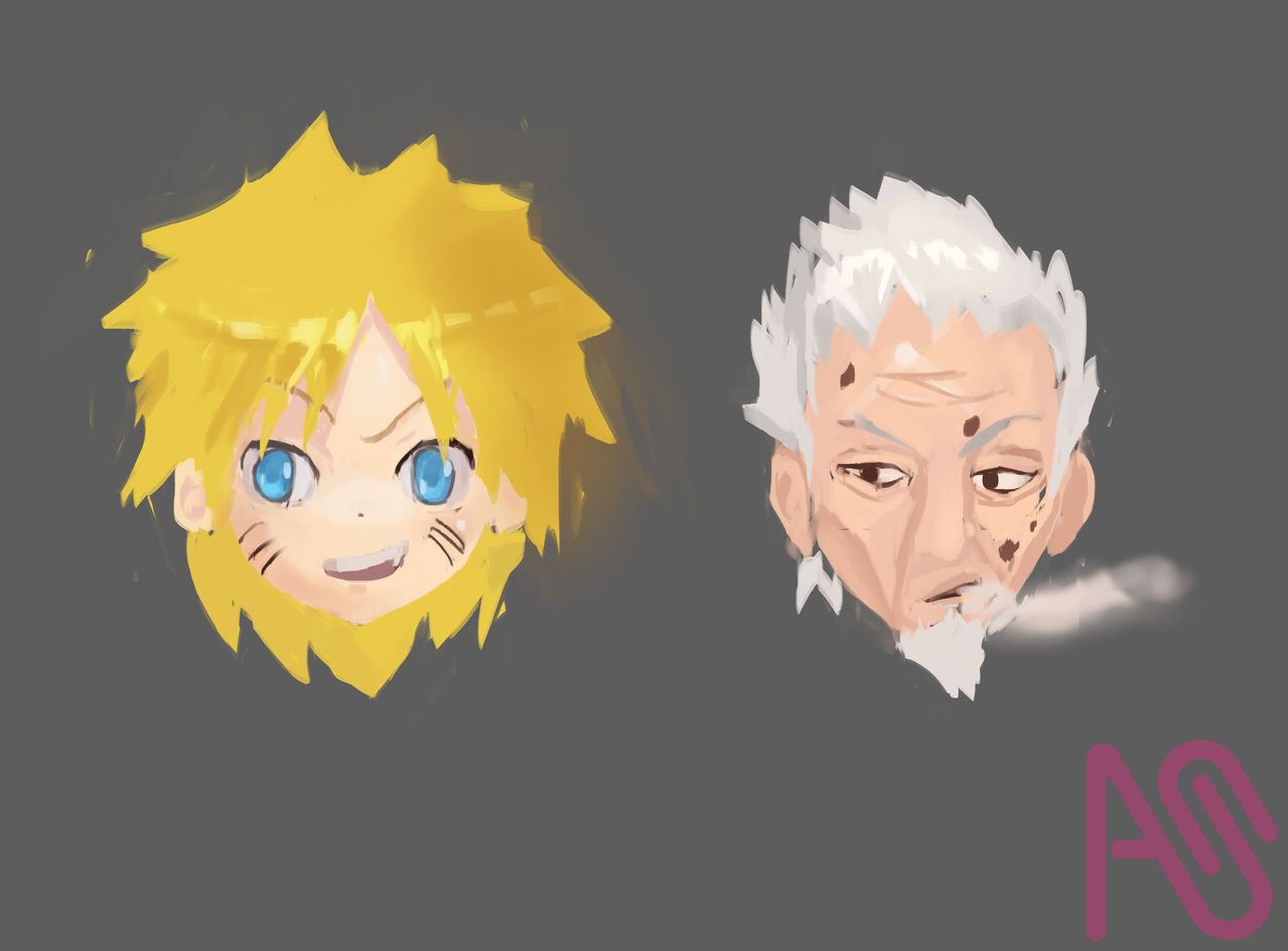 Frog kick!!! Illust of Potibuu NARUTO man characterdesign UzumakiNaruto sarutobi-hiruzenn 猿飛ヒルゼン