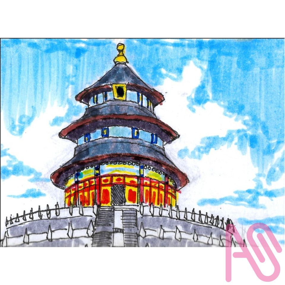 Chinese architecture 02 2022 Illust of DartC illustration art background handdrawn environment scene architecture markers