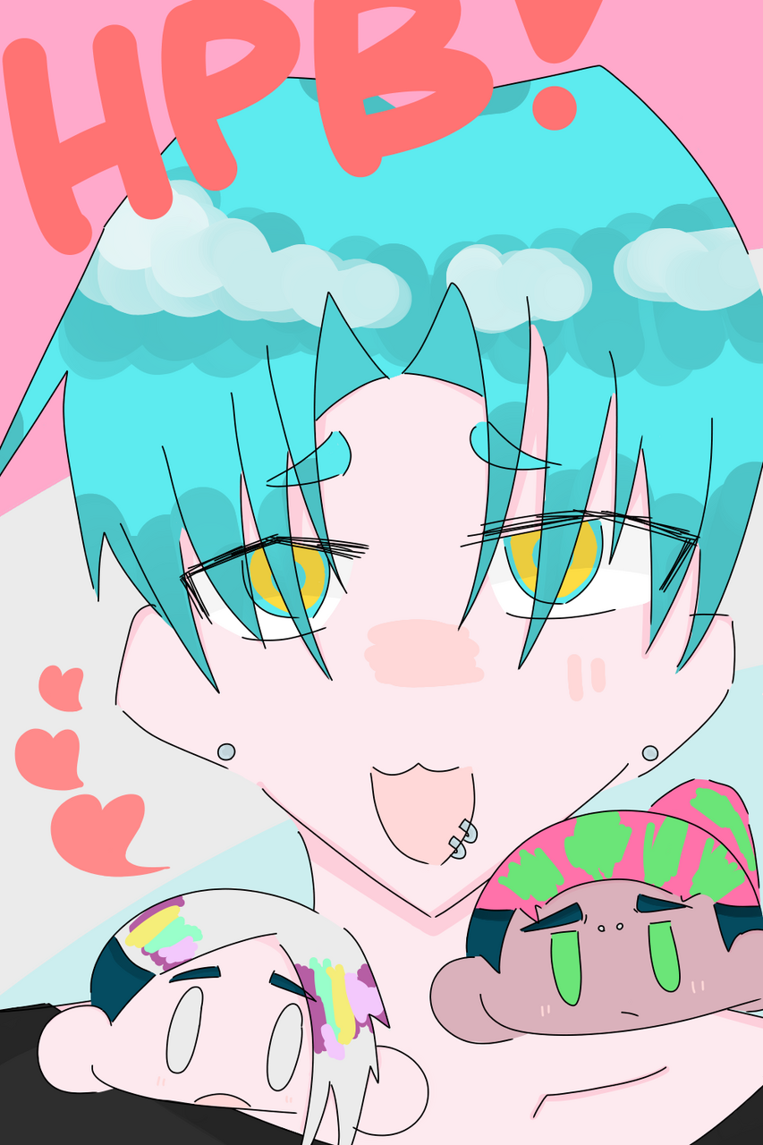 マキナニキ.+:HAPPYBIRTHDAY:+.【タップ推奨】 Illust of chocoΣ(´Д｀ )🍫🧸🍀〈低浮上〉 medibangpaint chibi 誕生日おめでとう HAPPYBIRTHDAY