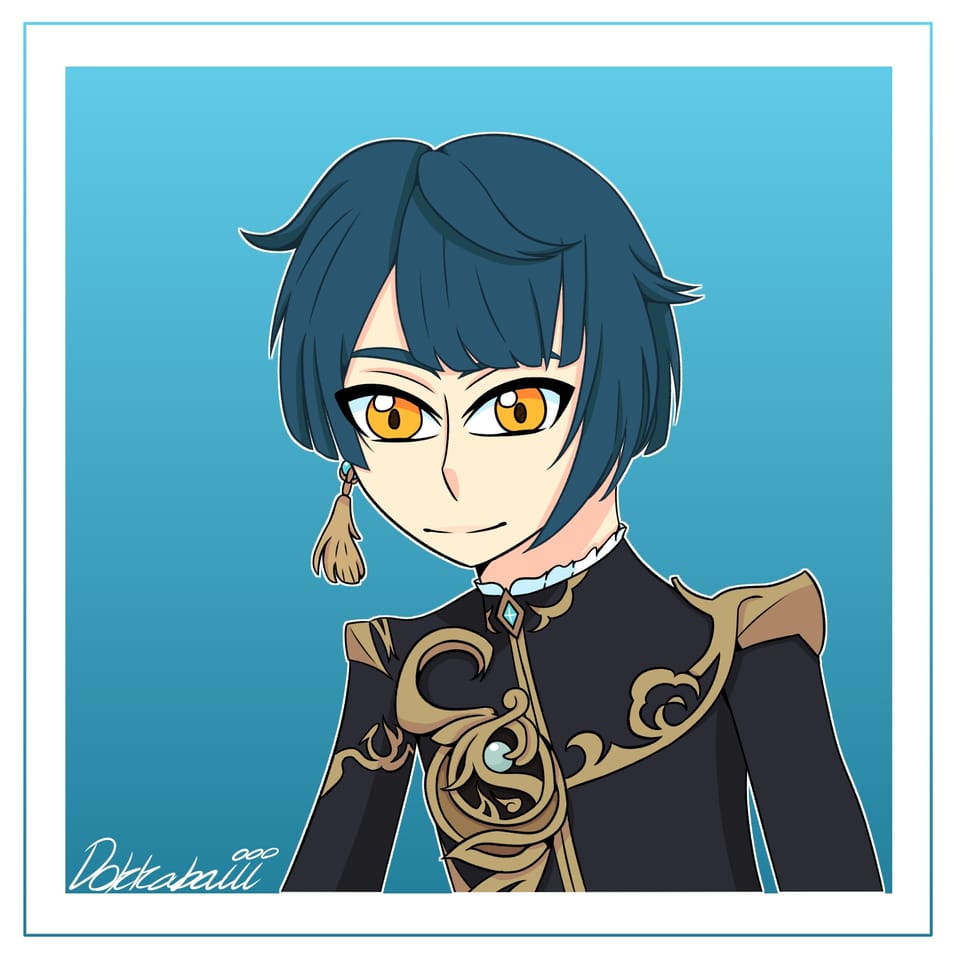 Day14 Of Drawing Genshin Impact Characters Xingqiu Dokkabaiii Illustrations Art Street