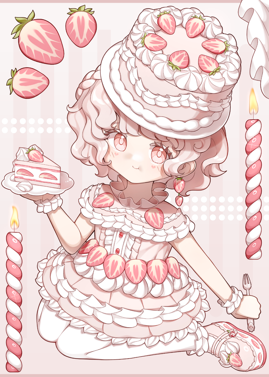 Strawberry cake girl 🍓🍰 Illust of Rafflesia medibangpaint oc animegirl strawberry