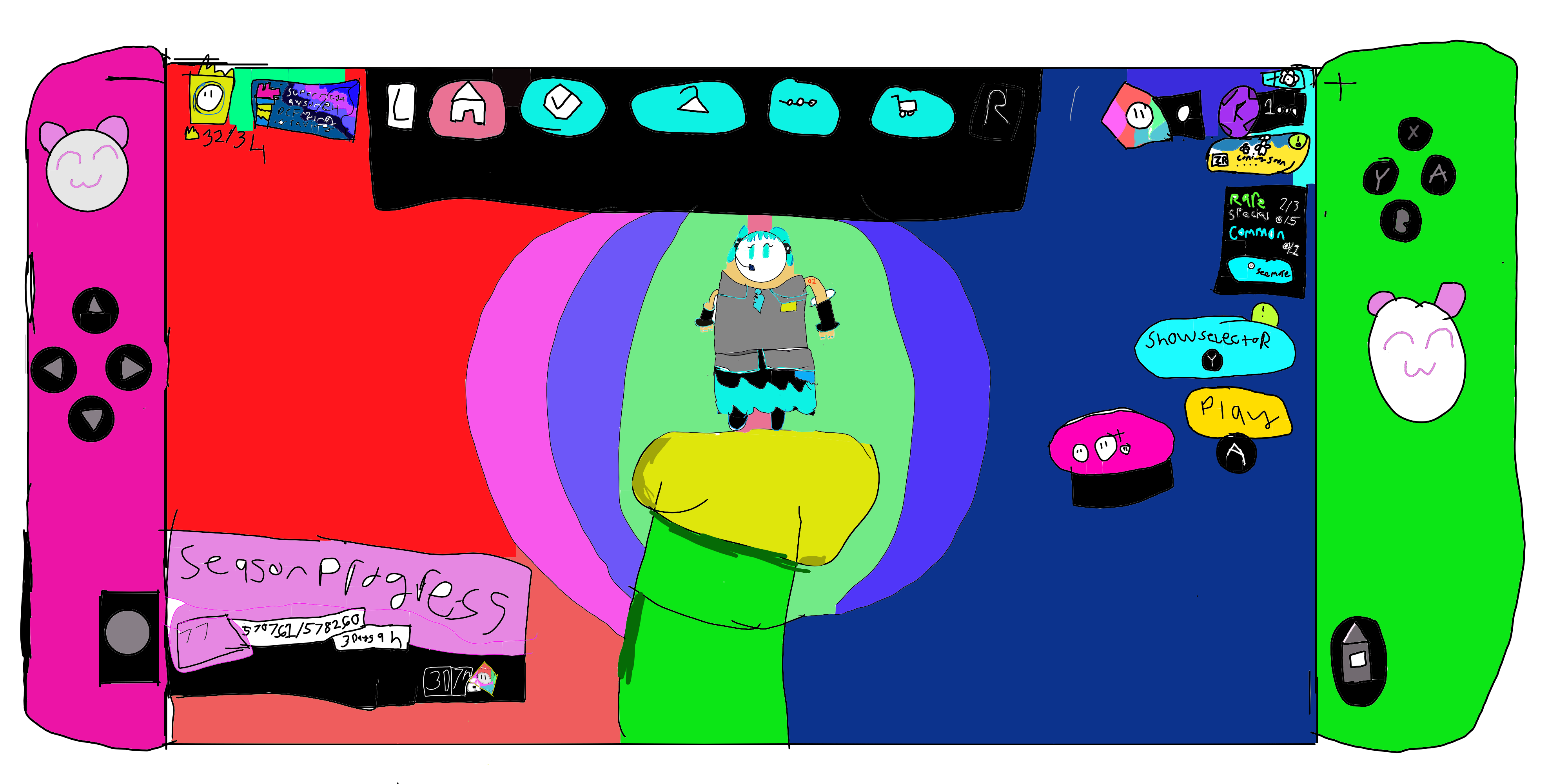 Fall guys Hatsune Miku SuperMega Illustrations ART street