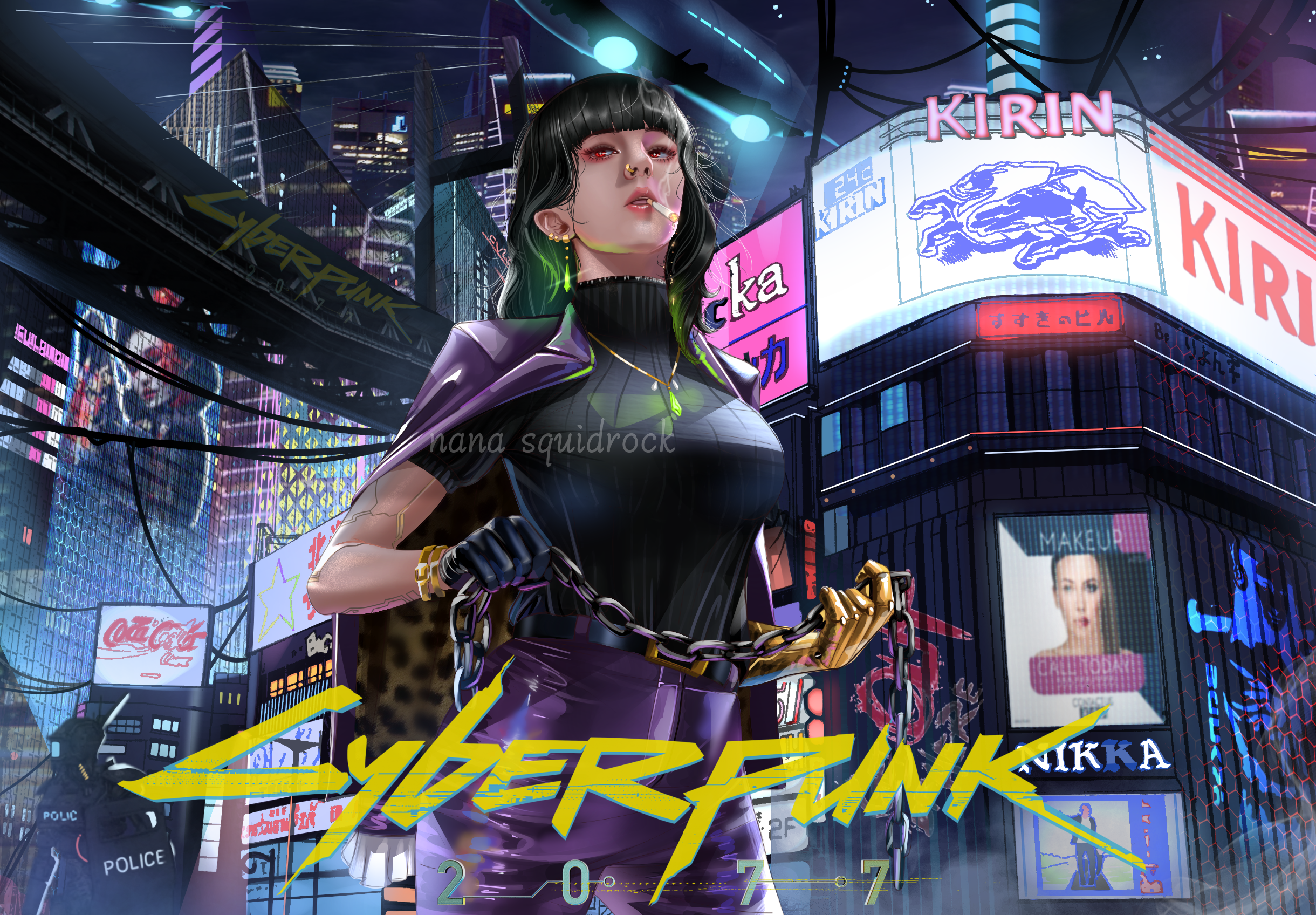 CyberPunk 2077 Fanart Nana squidrock - Illustrations ART street