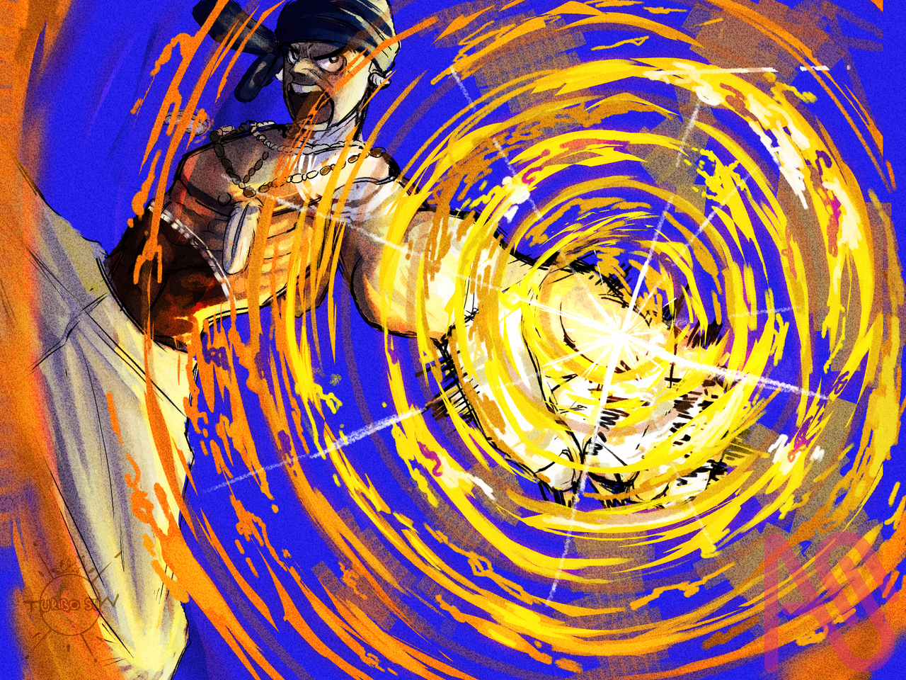Fire Whirlwind  Illust of Turbo_sun56 manga oc medibang fire mangaka afro RDC congo Batéké Turbo_sun56