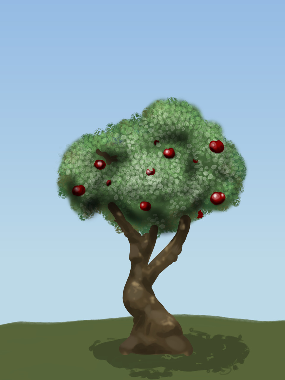 Red fruit tree. Y Illustrations ART street