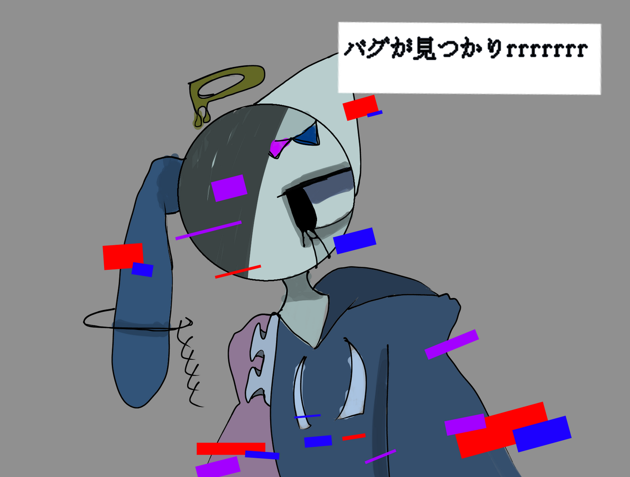 バグが見つかりました Illust of ꒰ა天青ネコp໒꒱ 病み medibangpaint oc バグ