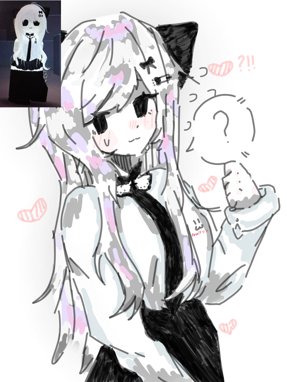 Drawing my friend🌷❤️💦 Illust of ☆🌿Arinプリン🍮☆ cute kawaii redraw Roblox robloxavatar