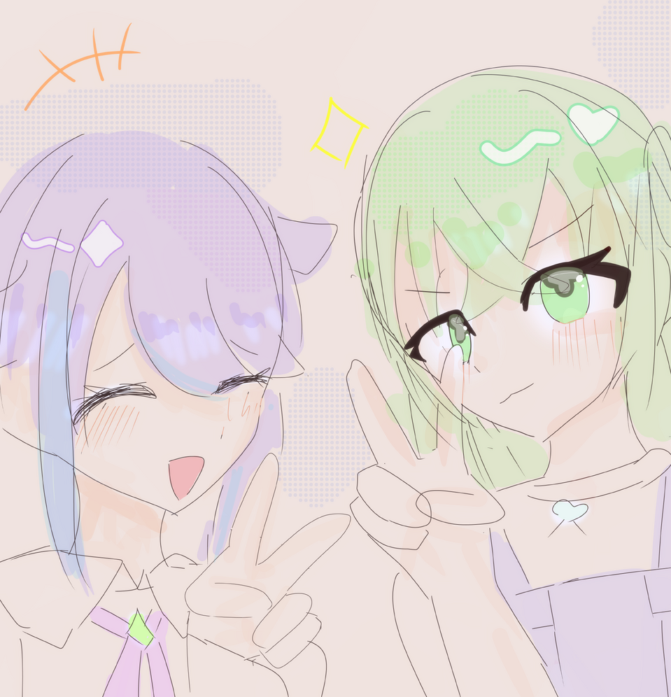 おはなさんとのコラボー!! Illust of 冬華はる medibangpaint よその子 collab 代理