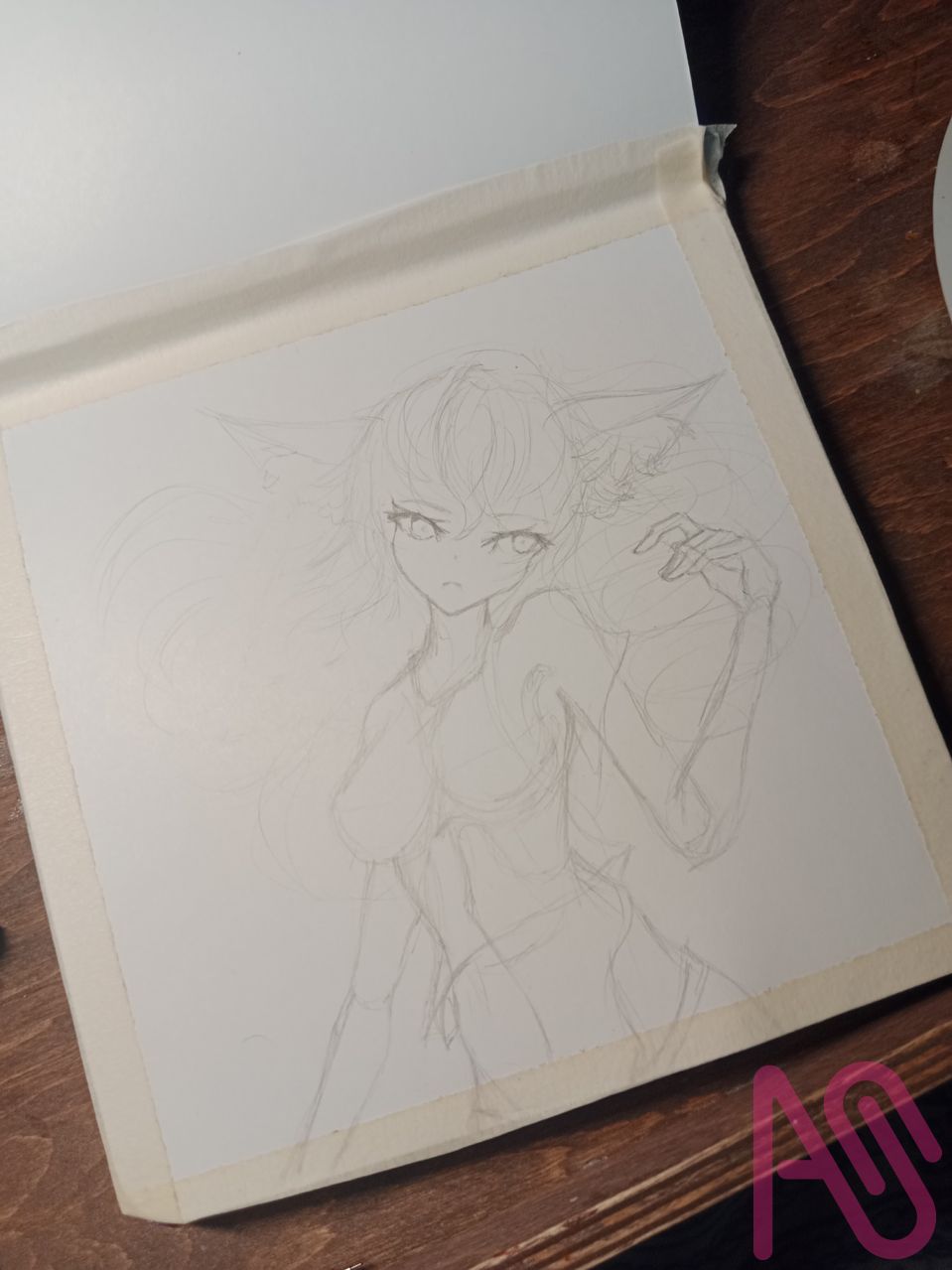 ❁ ≖≖✿❁ ≖≖✿❁ ≖≖✿❁ ≖≖ ❁ Illust of ꒷꒥꒷ Som ꒷꒥꒷ painting art oc цветок аниме рисунок рисование искусства традиционный девушка-кошка