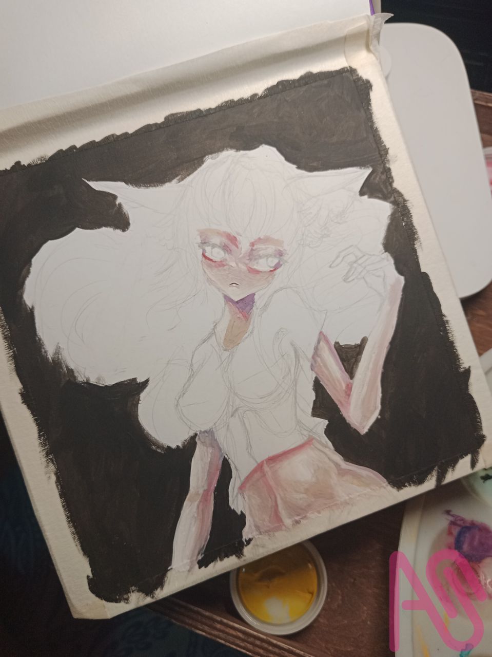 ❁ ≖≖✿❁ ≖≖✿❁ ≖≖✿❁ ≖≖ ❁ Illust of ꒷꒥꒷ Som ꒷꒥꒷ painting art oc цветок аниме рисунок рисование искусства традиционный девушка-кошка