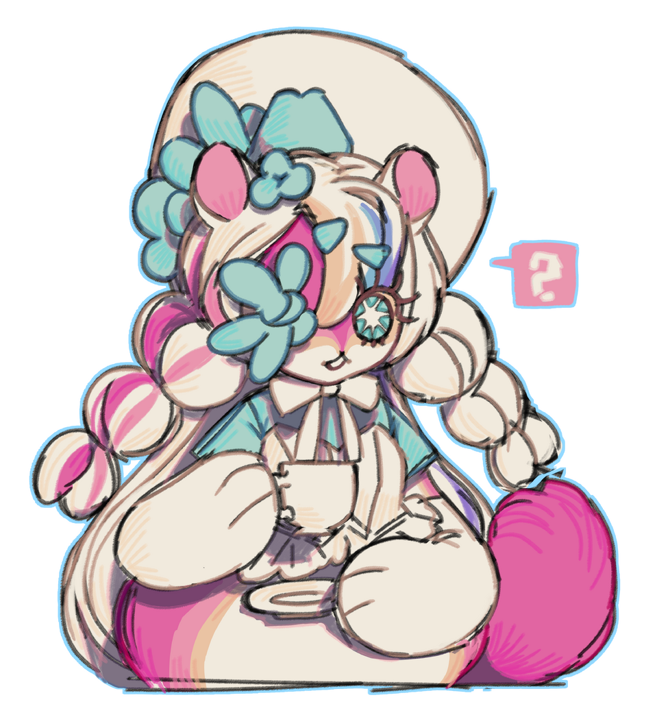 Illust of K"onlee medibangpaint twin_ponytails illustration pink doodle art cute kawaii longhair