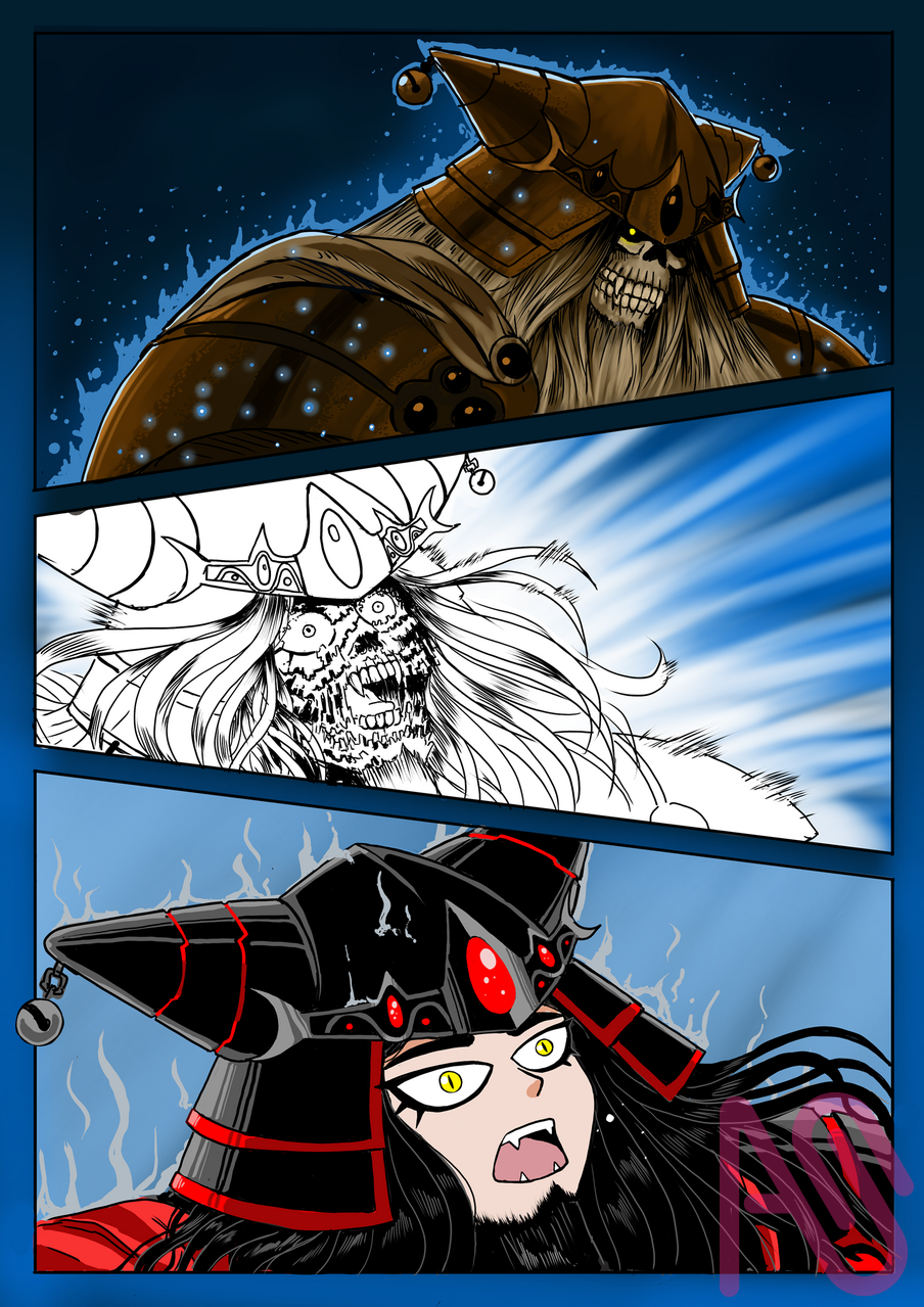proceso página comic Deus armor Mekatherion  Illust of poroniel-33 Comics original color pagina