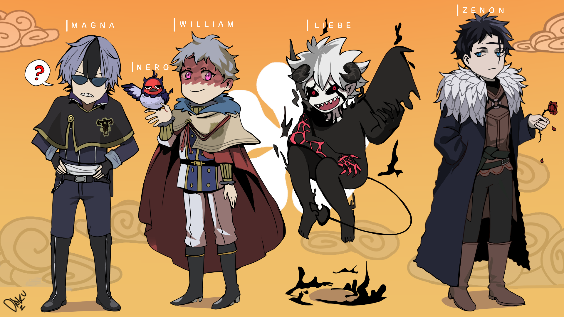 Black clover (some characters) DAKU - イラスト ART street (アート