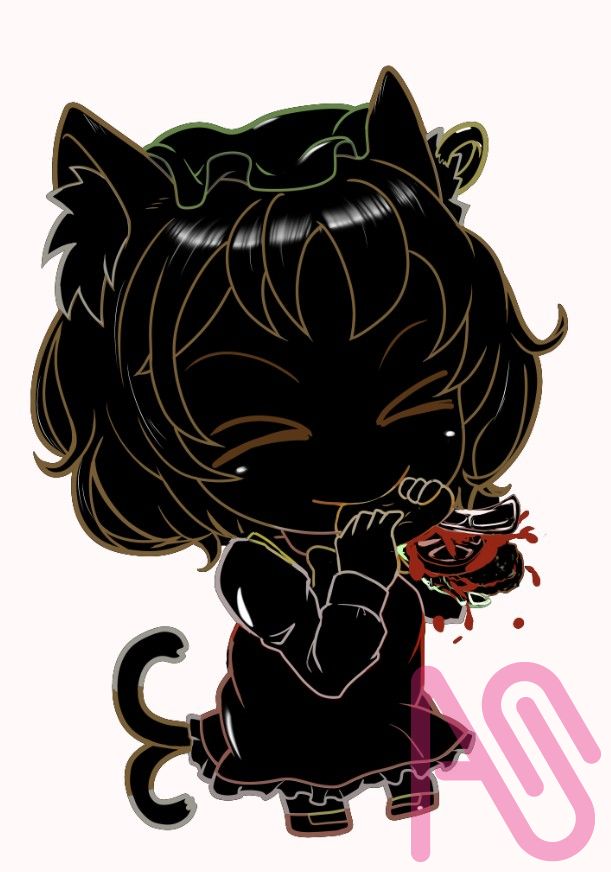 白黒一杯　黒多め(´▽｀*)ｱﾊﾊ Illust of タロウぽん girl cat_ears 八雲藍 橙 Touhou_Project ルーミア ちぇん