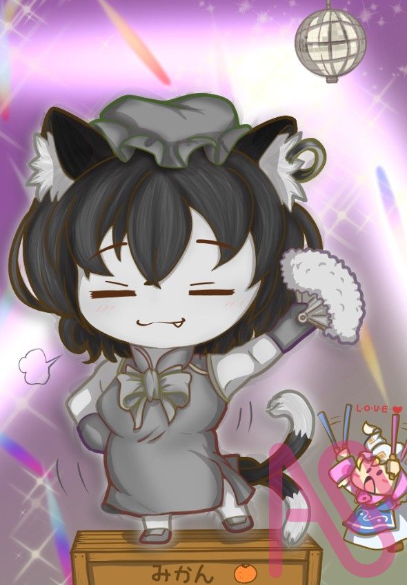 白黒一杯　黒多め(´▽｀*)ｱﾊﾊ Illust of タロウぽん girl cat_ears 八雲藍 橙 Touhou_Project ルーミア ちぇん