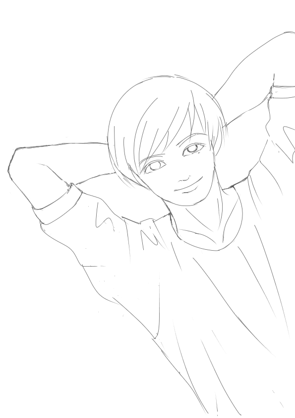 線画 Illust of kisoyu medibangpaint line_art boy 下書き