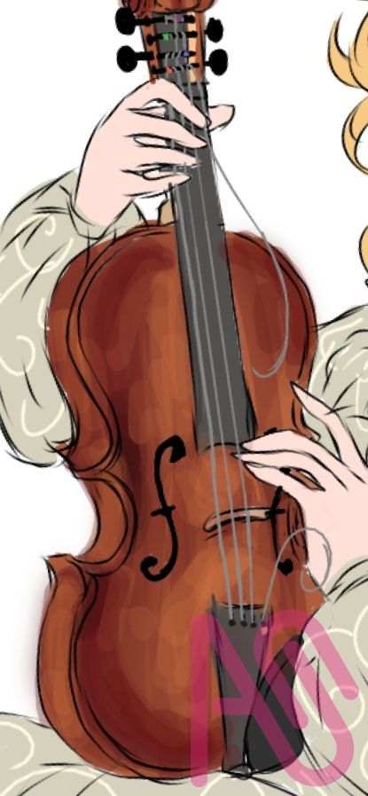 Broken string... Illust of ☆UnseenOtherworld☆ fantasy girl oc nature glow tree lighting instrument