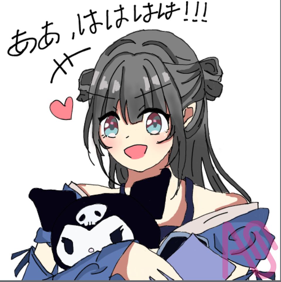 抱著庫洛米的少女 Illust of アリス girl 長髮 灰毛 庫洛米