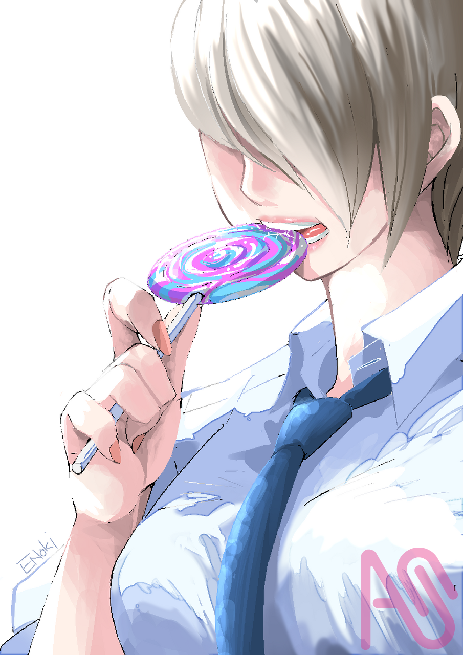 がりり。 Illust of エノキ girl impasto uniform illustration original キャンディー