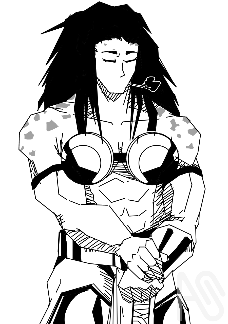 Gladiator girl character sketch Illust of edu.artt girl illustration sketch art anime cute manga medibangpaint digital oc