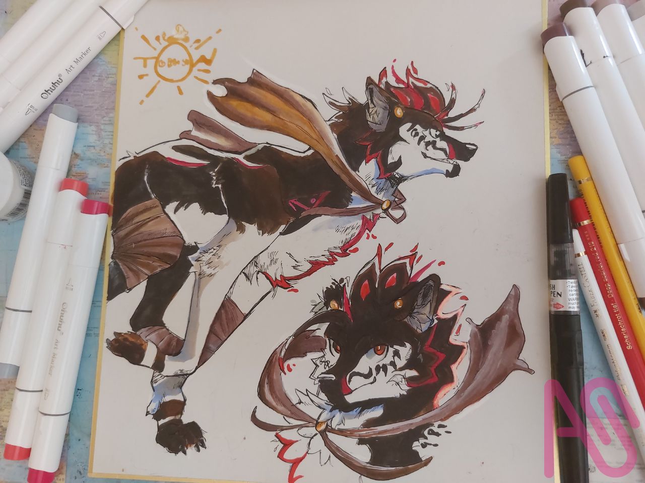 Some traditional art  Illust of Turbo_sun56 animal drawing illustration art manga oc medibang traditionalart traditional Turbo_sun56