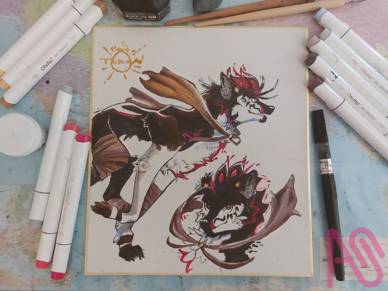 Some traditional art  Illust of Turbo_sun56 animal drawing illustration art manga oc medibang traditionalart traditional Turbo_sun56