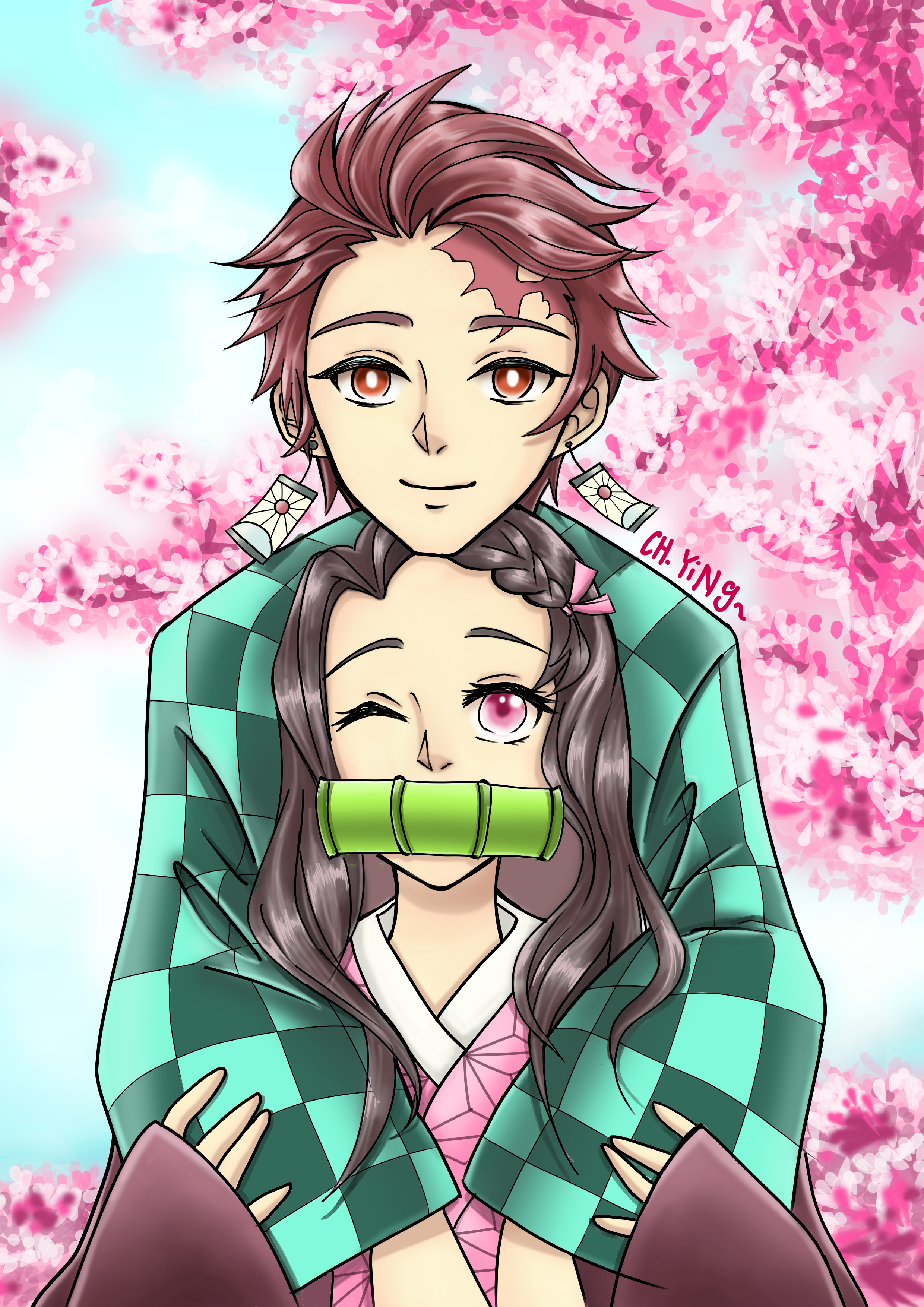炭治郎 (Tanjirou) & 祢豆子 (Nezuko）❤️❤️ CH.YiNg~ [小鱼