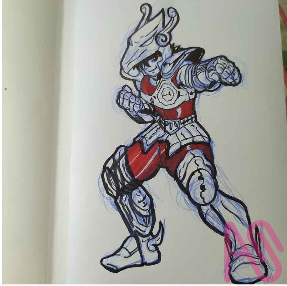 Saint Seiya Illust of Adhi Trahono seiya SaintSeiya Shun Shiryu Hyoga Ikkidefenix analog AnalogDrawing