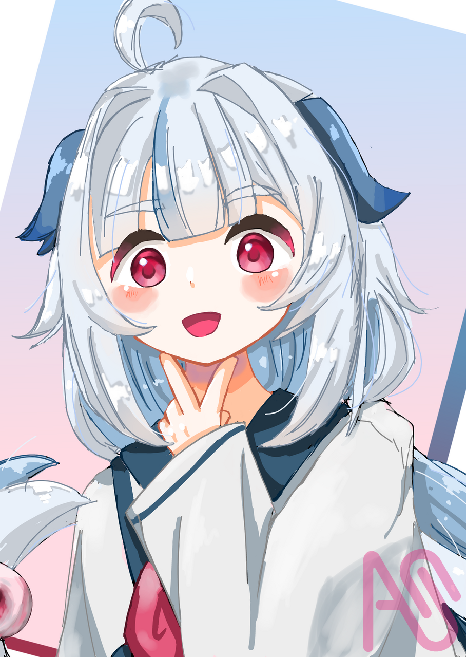 なごねえへ！！ Illust of Honobono girl メディバンペイント smile kawaii ピース white_hair ピンク目 本気絵 七瀬なご